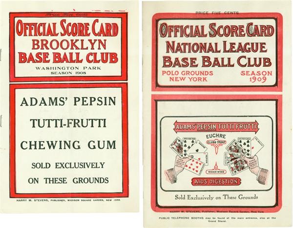 Dodgers - 1908 & 1909 Brooklyn Dodgers Programs