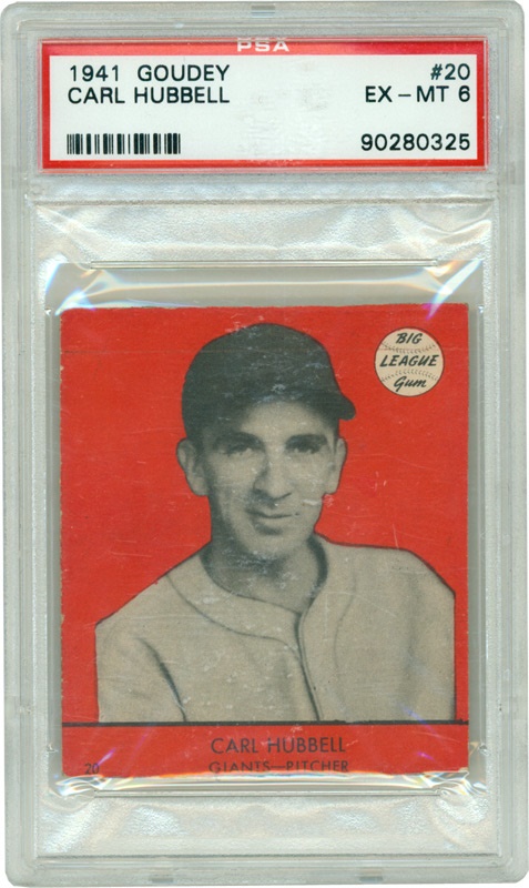Baseball and Trading Cards - 1941 Goudey #20 Carl Hubbell PSA 6 EX/MT
