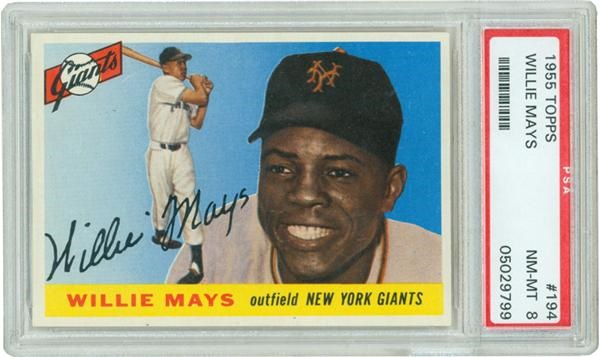 Baseball and Trading Cards - 1955 Topps #194 Willie Mays PSA 8 ++  !!