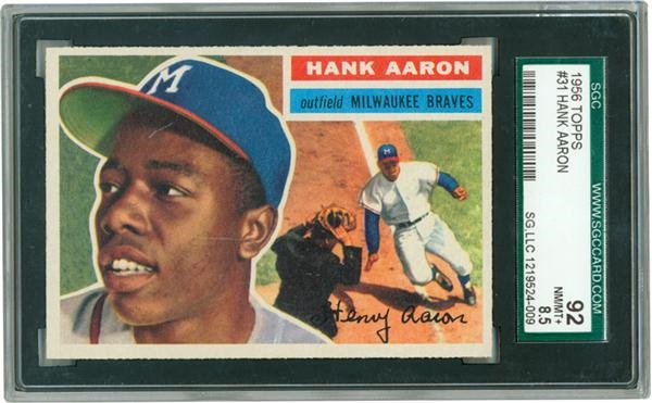 Baseball and Trading Cards - 1956 Topps #31 Hank Aaron SGC 92 NM/MT+ 8.5