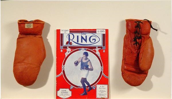 Muhammad Ali & Boxing - Gene Tunney Exhibition Fight Worn Gloves