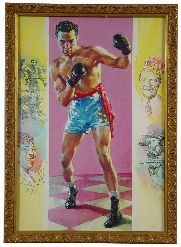 Ring Mundial Oil-On-Canvas Original Cover Art Max Baer & Jack Dempsey Paintings
