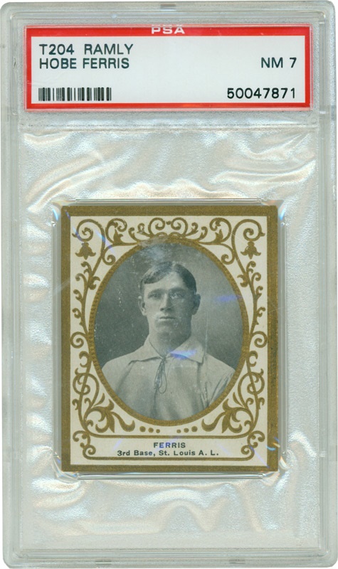 Baseball and Trading Cards - 1909 T204 T.T.T. Cigarettes Hobe Ferris PSA 7 NM