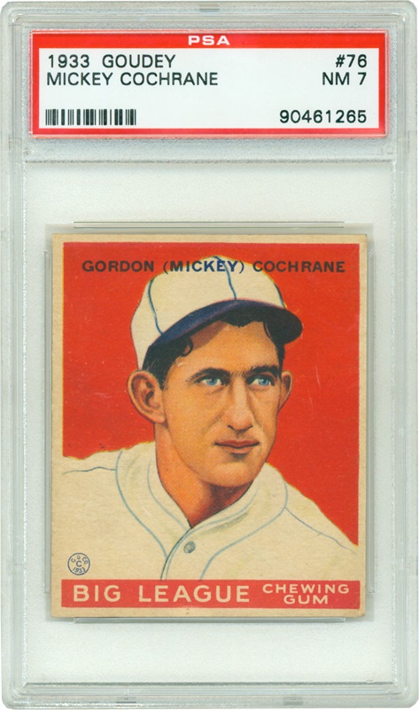 Baseball and Trading Cards - 1933 Goudey #76 
Mickey Cochrane PSA 7 NM