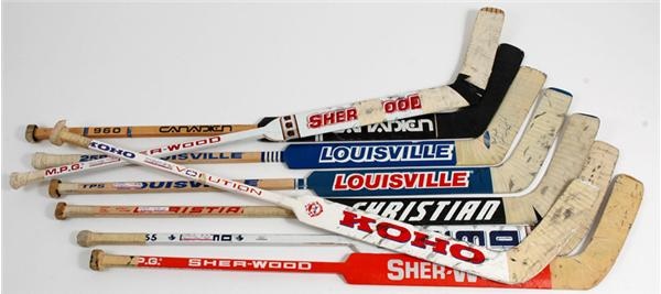 Hockey Equipment - Game Used Goalie Stick 
Collection (8)