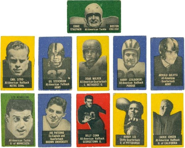 Football Cards - 1950 Topps College Football Felt Back Near Set