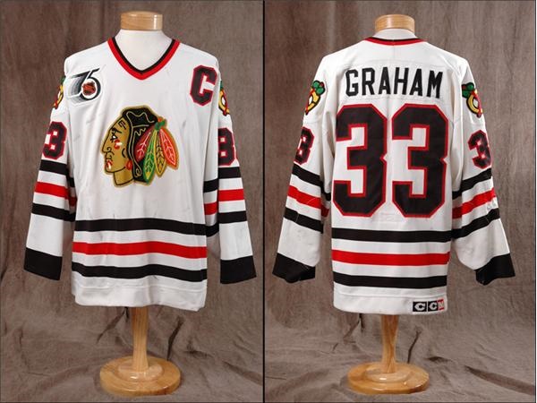 Hockey Sweaters - Dirk Graham 1992 Chicago Black Hawks 
Game Worn Jersey