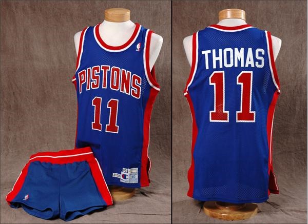 Basketball - 1990 Isiah Thomas Game Worn Pistons Jersey And Shorts