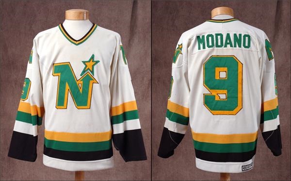 Hockey Sweaters - Mike Modano Game Worn Rookie Year North Stars Jersey