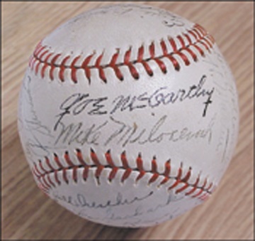 1945 New York Yankees Team Signed Baseball