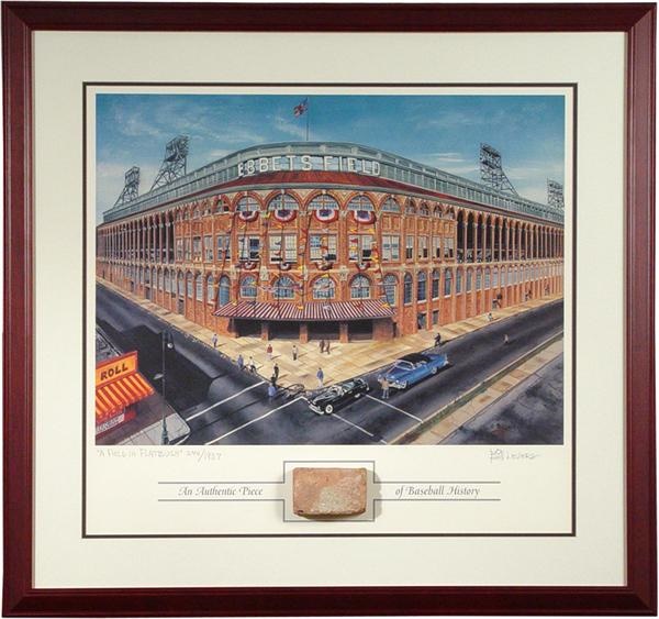 Dodgers - Ebbets Field Brick And Print