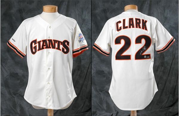 Baseball Equipment - Will Clark Signed Game Used 1990 All-Star Jersey