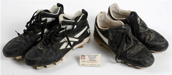 Baseball Equipment - Charlie Sheen Baseball Collection Including Spikes From Major League