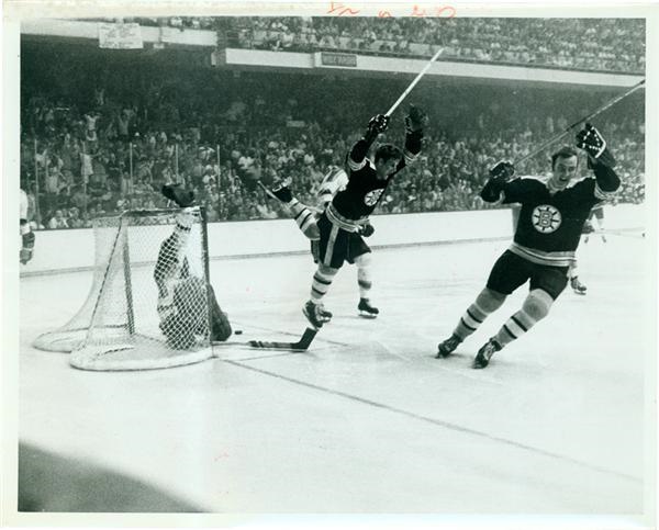 - 1970 Bobby Orr Stanley Cup Winning “Flying Goal” 
Wire Photo