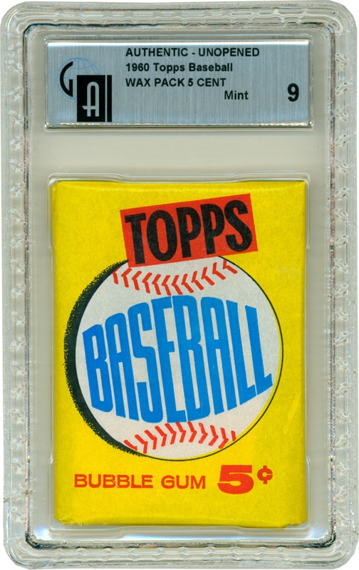 Unopened Material - 1960 Topps Baseball Wax Pack GAI 9 MINT