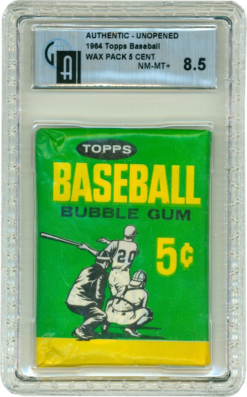 Unopened Material - 1964 Topps Baseball Wax Pack GAI 8.5 NM-MT+
