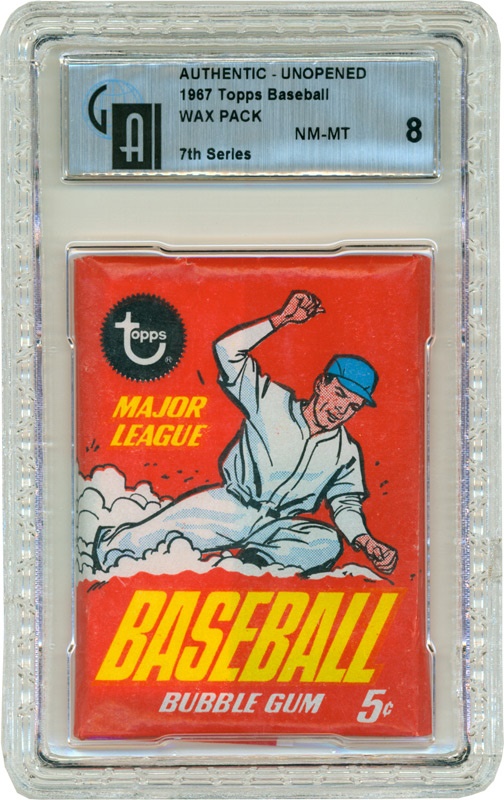 1967 TOPPS BASEBALL 5 CENTS WAX WRAPPER NM/MT