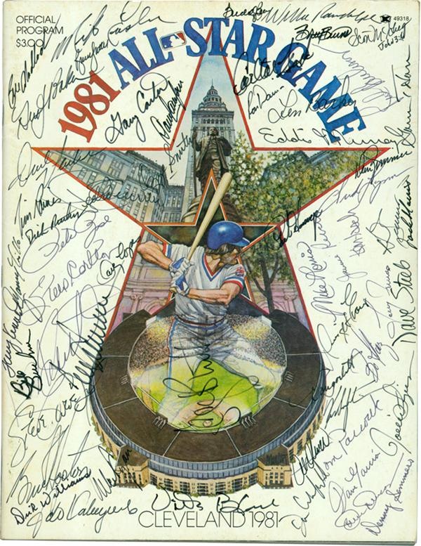 Baseball Autographs - 1981 Signed Major League Baseball All-Star Game Program