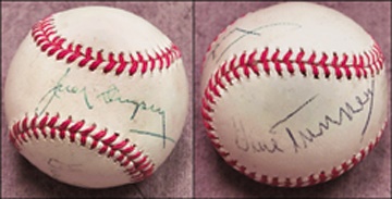 - Jack Dempsey & Gene Tunney Signed Mini Baseball