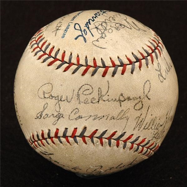 Autographed Baseballs - 1932 Cleveland Indians Team Signed Baseball