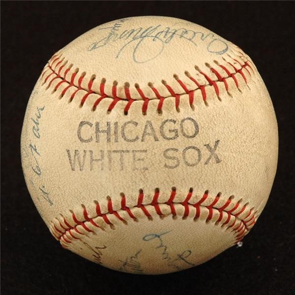 Autographed Baseballs - Chicago White Sox Old Timers Baseball With Ed Walsh