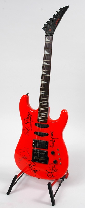 Rock Memorabilia - Def Leppard Guitar Signed By All 5 Band Members