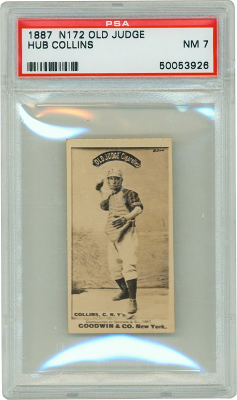 Baseball and Trading Cards - 1887 N172 Old 
Judge Hub Collins PSA 7 NM