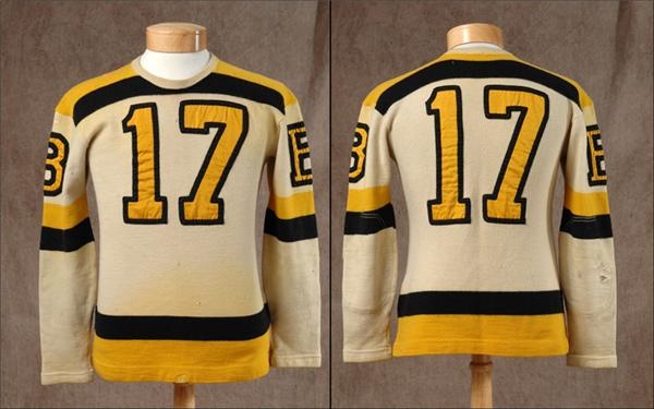 Hockey Sweaters - 1940-41 Bobby Bauer Game Worn Boston Bruins Jersey