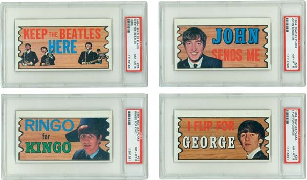 Non Sports Cards - 1964 Topps Beatles Packs Graded 7 & 8 By PSA
