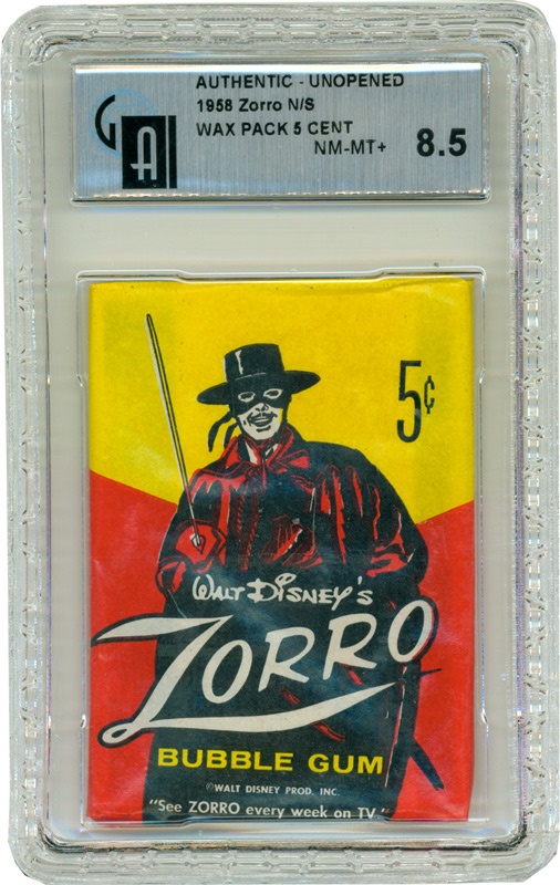 Non Sports Cards - Collection Of (7)
 Zorro 5 Cent Unopened Packs 
All GAI 8.5 NM-MT+