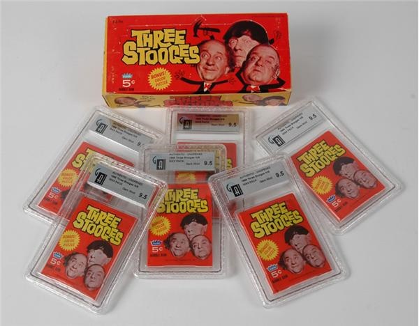 Non Sports Cards - 1966 Fleer Three Stooges Complete Box Of 
24 Packs (9.5 GAI)