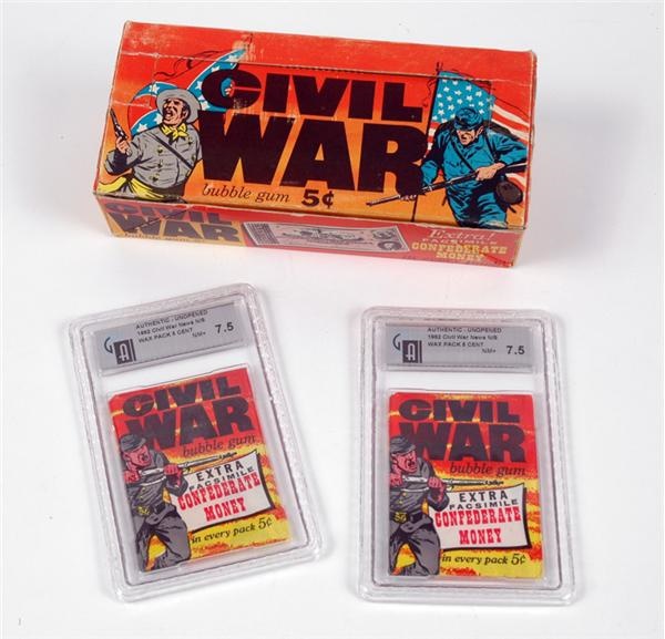 Non Sports Cards - 1962 Topps Civil War Box W/2 GAI 7.5 Packs