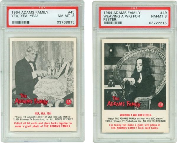 Non Sports Cards - 1964 Adams Family Near Set (64/66) With Several PSA Graded