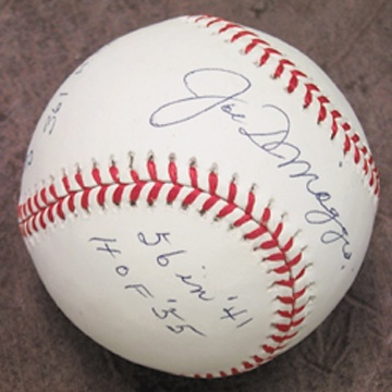 Joe DiMaggio - Joe DiMaggio Signed Statistics Baseball