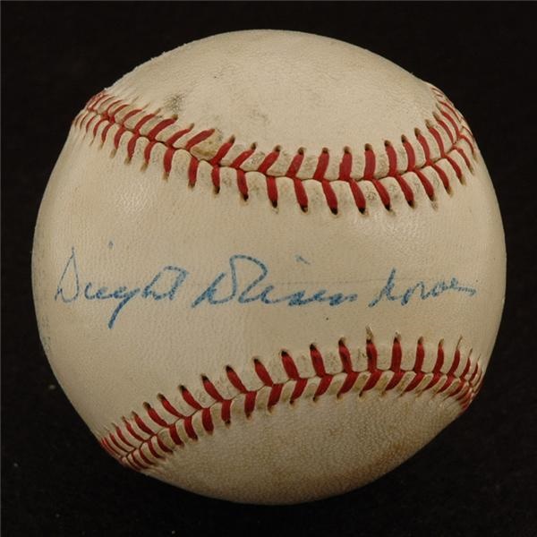 The Rollie Hemsley Collection - Dwight Eisenhower Single Signed Baseball