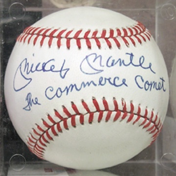 Mickey Mantle - Mickey Mantle "Commerce Comet" Single Signed Baseball