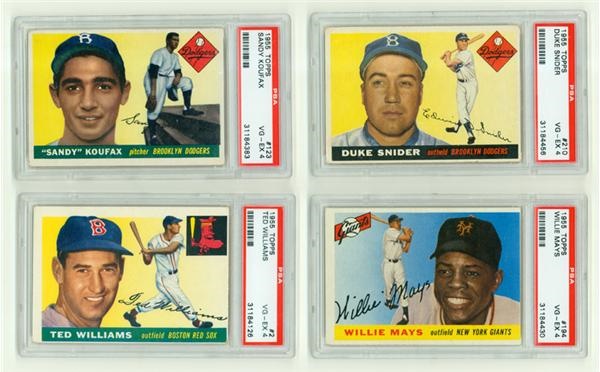- 1955 Topps Baseball Complete Set W/74 PSA Graded Cards