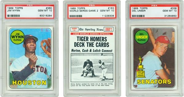 Baseball and Trading Cards - 1969 Topps Baseball PSA 10 Collection (5)
