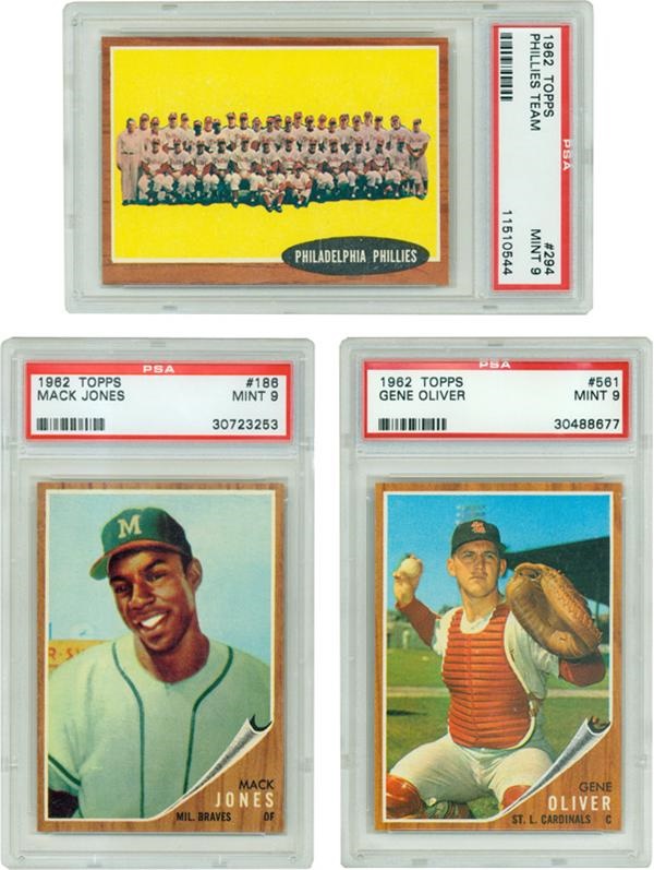 1962 Topps Baseball PSA 9 Mint Lot Of 8