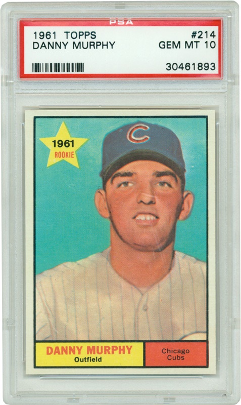 Baseball and Trading Cards - 1961 Topps #214 Danny Murphy PSA 10 Gem Mint (Pop 1 of 1)