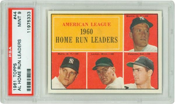 Baseball and Trading Cards - 1961 Topps #44 AL HR Ldrs. PSA 9 Mint