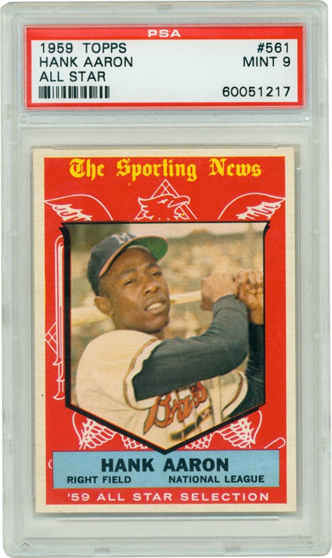 Baseball and Trading Cards - 1959 Topps #561 Hank Aaron A/S PSA 9 Mint