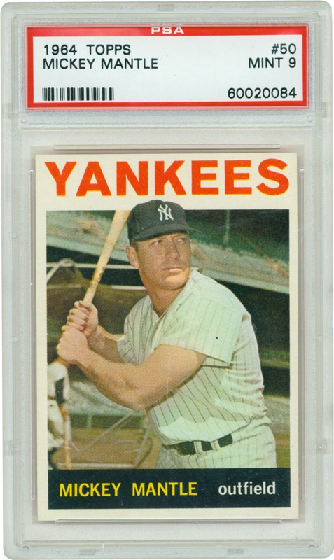 Baseball and Trading Cards - 1964 Topps #50 Mickey Mantle PSA 9 Mint