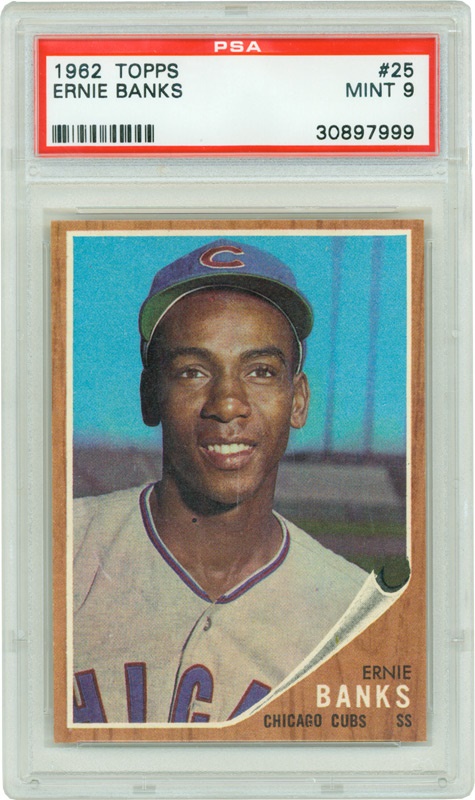 Baseball and Trading Cards - 1962 Topps #25 Ernie Banks PSA 9 Mint