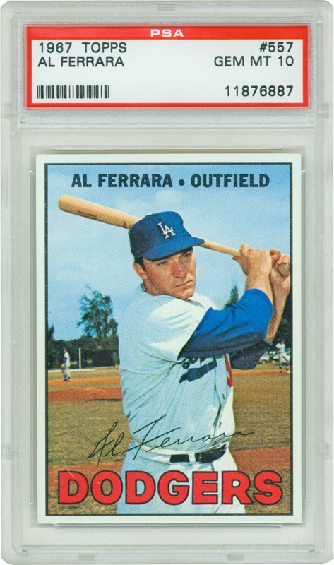 Baseball and Trading Cards - 1967 Topps #557 Al Ferrara PSA 10 Gem Mint