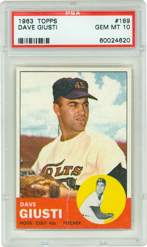 Baseball and Trading Cards - 1963 Topps #189 
Dave Giusti PSA 10 Gem Mint