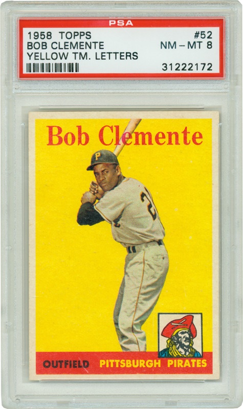 - 1958 Topps #52 Bob Clemente YL PSA 8 NM/MT