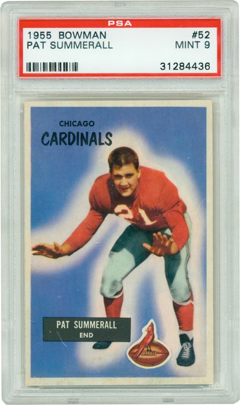 Football Cards - 1955 Topps #52 Pat Summerall PSA 9 Mint
