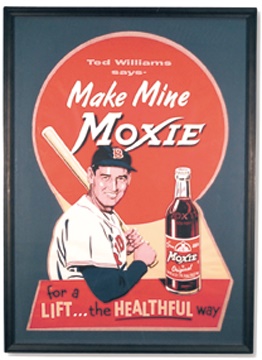 1950's Ted Williams Large Moxie Decal (26x36" framed)
