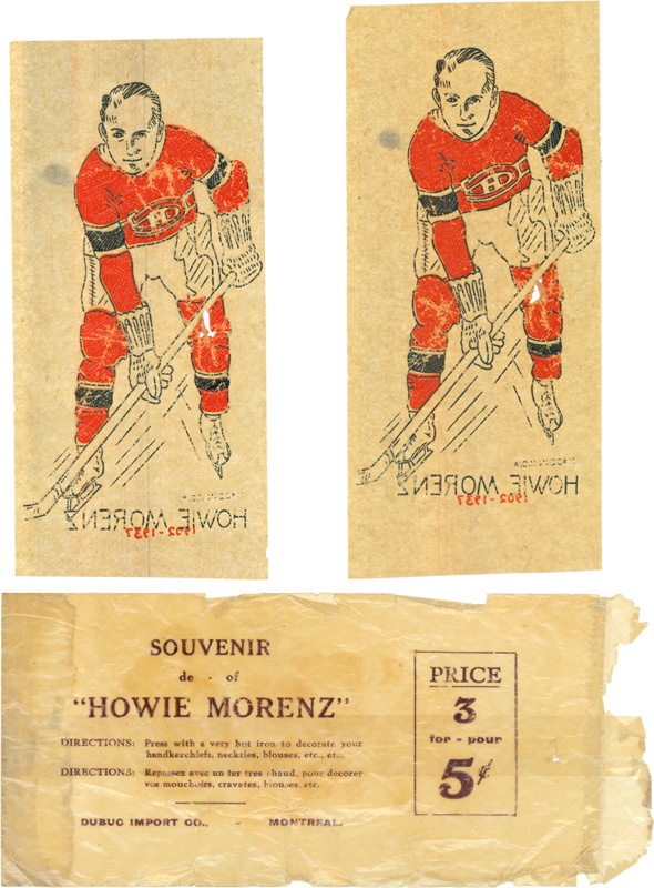 Hockey Memorabilia - Two Circa 1937 Howie Morenz Souvenir Transfers With Original Envelope
